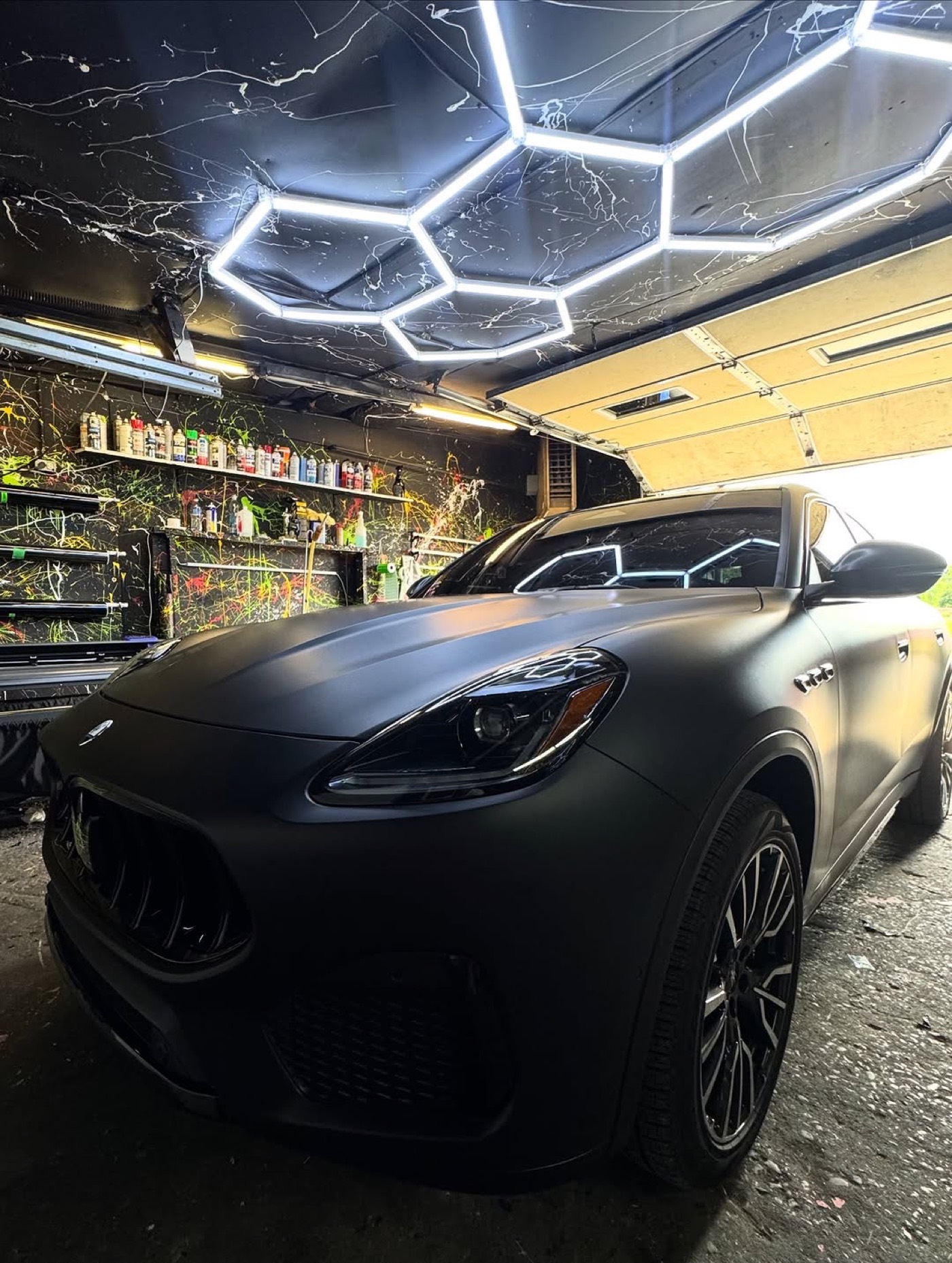 Matte black Maserati Grecale wrapped at Exotik Wrapz